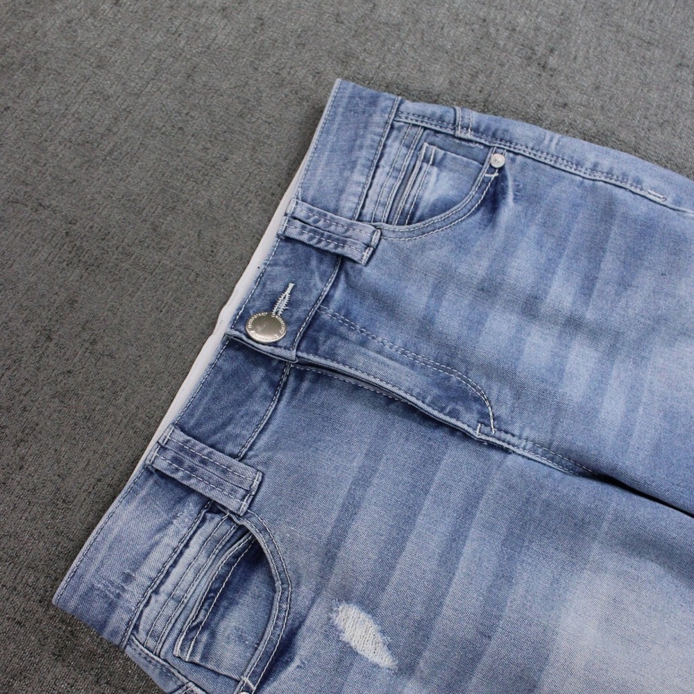 Democracy Ab Solution Straight Leg Jeans Light Wash Distressed Blue Size 2